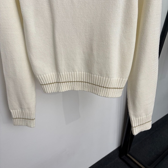 Metallic Jacquard Letter Print Bow Tie Long Sleeve Knit Top