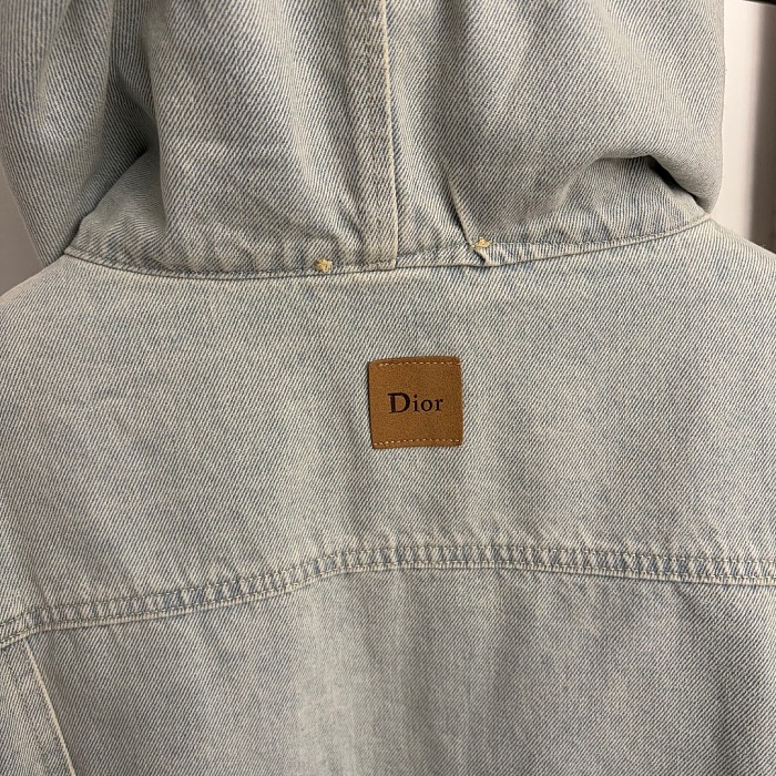 Distressed Bow Letter Embroidered Pocket Washed Denim Hooded Jacket