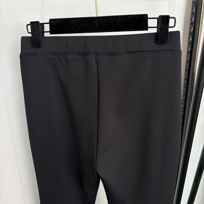Metallic Keyhole Detail High Waist Slimming Flared Pants