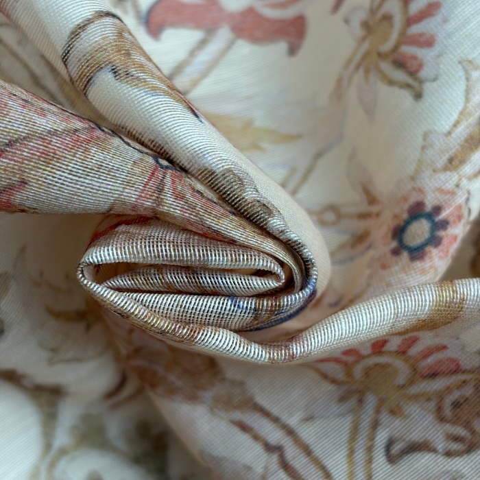 Vintage Floral Print Strapless Waist Cinching Maxi Dress