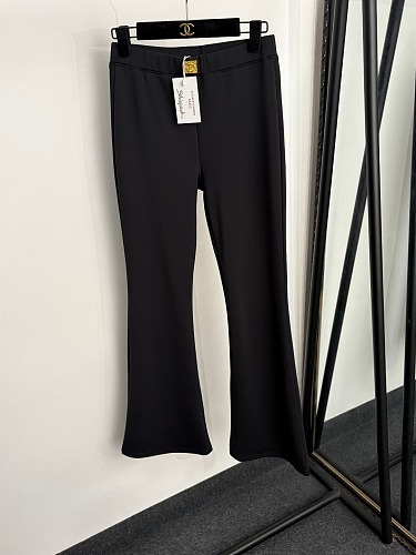 Metallic Keyhole Detail High Waist Slimming Flared Pants