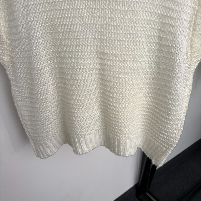 3D Letter Embroidered Cutout Mohair Knit Vest