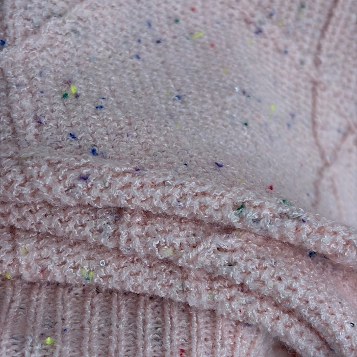 Sparkle Sequins Bow Letter Embroidery Long Sleeve Knit Pullover