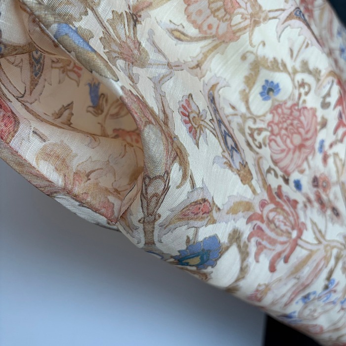Vintage Floral Print Strapless Waist Cinching Maxi Dress