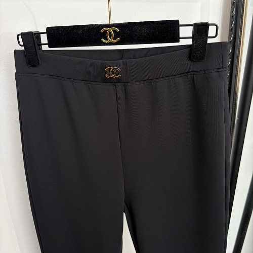 Metallic Icon Detail High Waist Slim Fit Flare Trousers