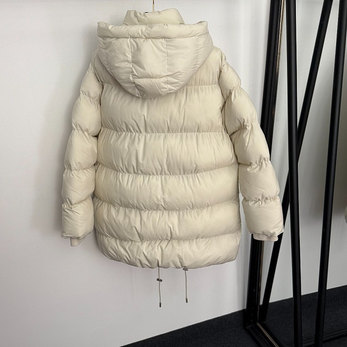 Cinch Hem Hooded Windproof Puffer Jacket With Detachable Hood