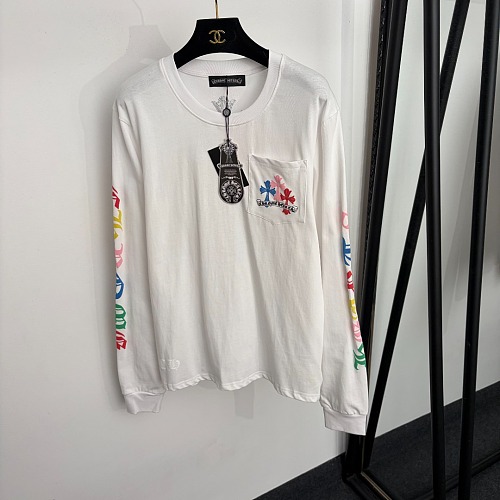 Colorful Cross Graphic Print Pocket Detail Long Sleeve Tee