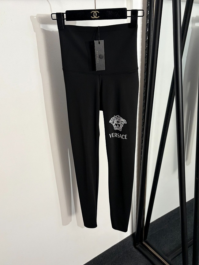 Medusa Letter Print High Waist Tummy Control Skinny Leggings