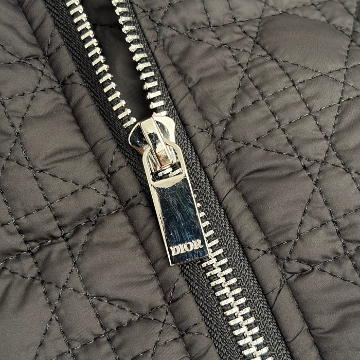 Quilted Metallic Icon Patch Stand Collar Short Puffer Jacket