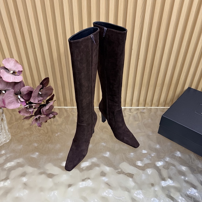 Suede Pointed Toe Stiletto High Heel Boots