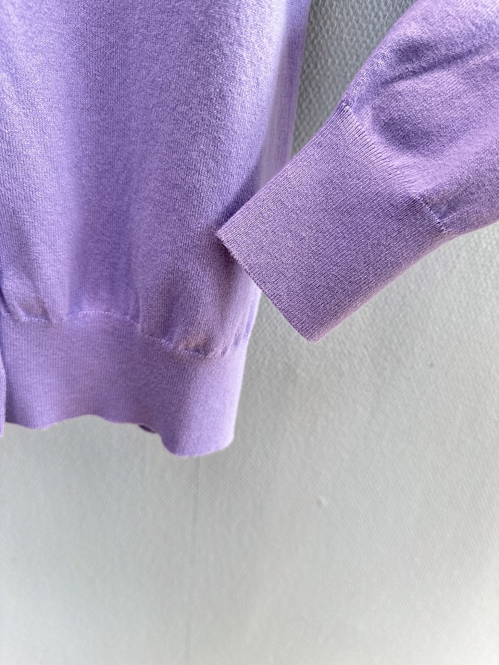 Classic Icon Detail Pima Cotton Ribbed Knit Cardigan