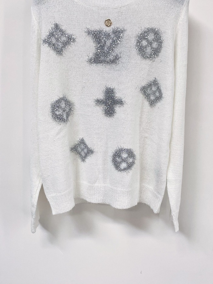 Chic Graphic Print Slim Fit Long Sleeve Knit Top
