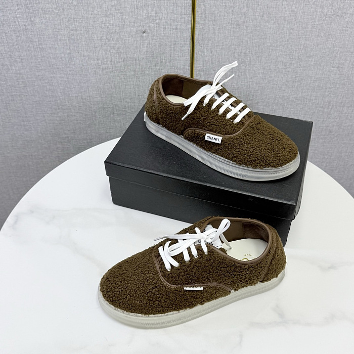Fuzzy Sherpa Lace Up Casual Sneakers