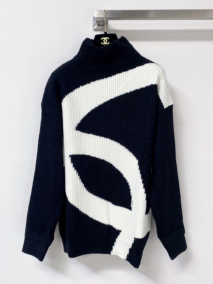 Chic Letter Print Breathable Long Sleeve Knit Pullover Top