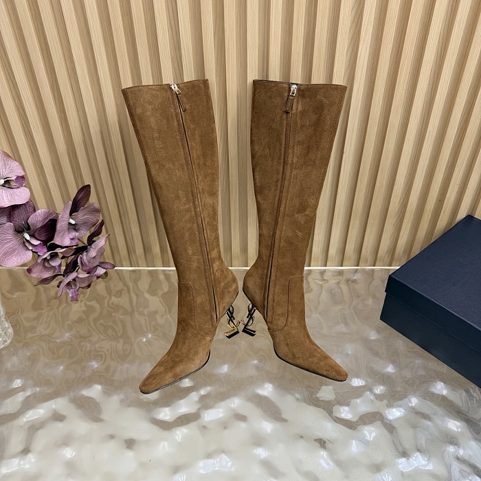 Suede Pointed Toe Stiletto High Heel Knee High Boots
