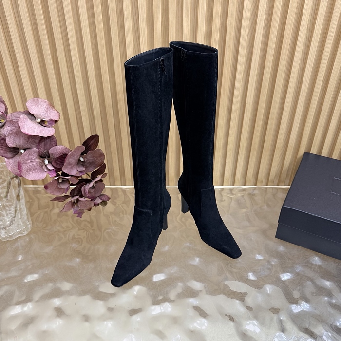 Suede Pointed Toe Stiletto High Heel Knee High Boots