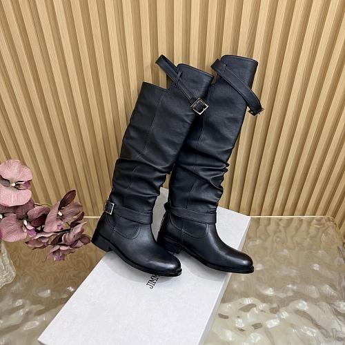 Knee High Buckled Leather Boots