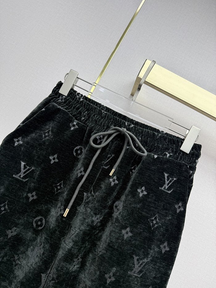 Embossed Velvet Zip Up Hoodie And Wide Leg Pants Set