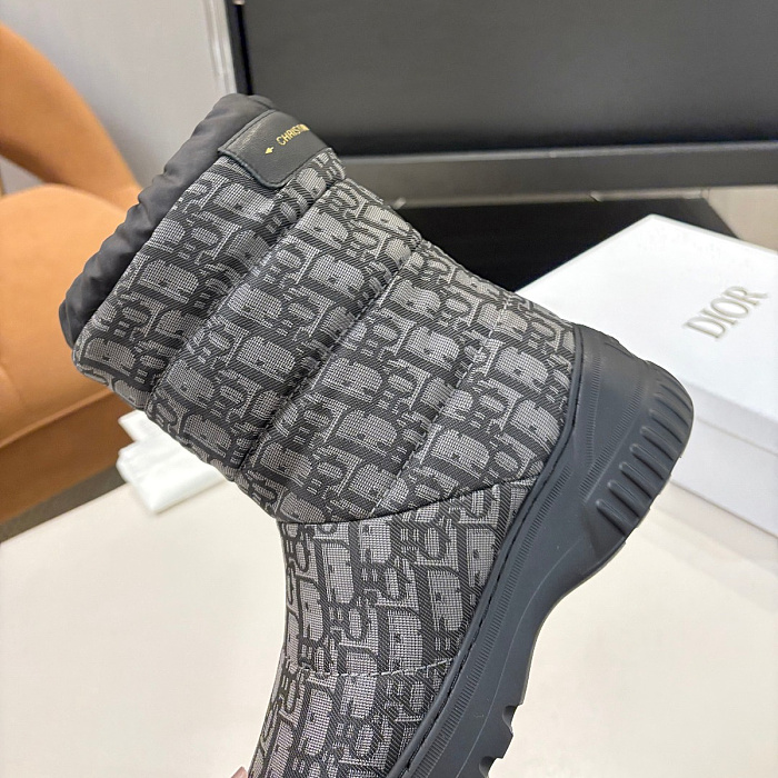 Monogram Pattern Waterproof Winter Snow Boots With Thick Sole