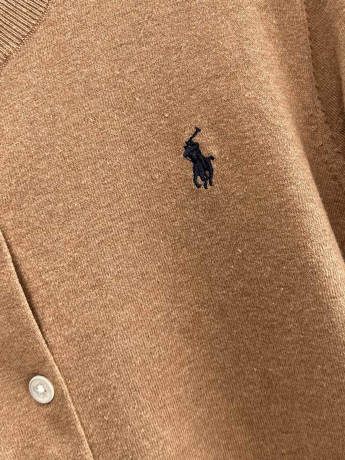 Classic Embroidered Icon Detail Pima Cotton Knit Cardigan