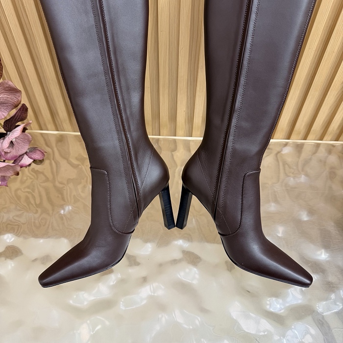 Pointed Toe High Heel Boots With Side Zipper