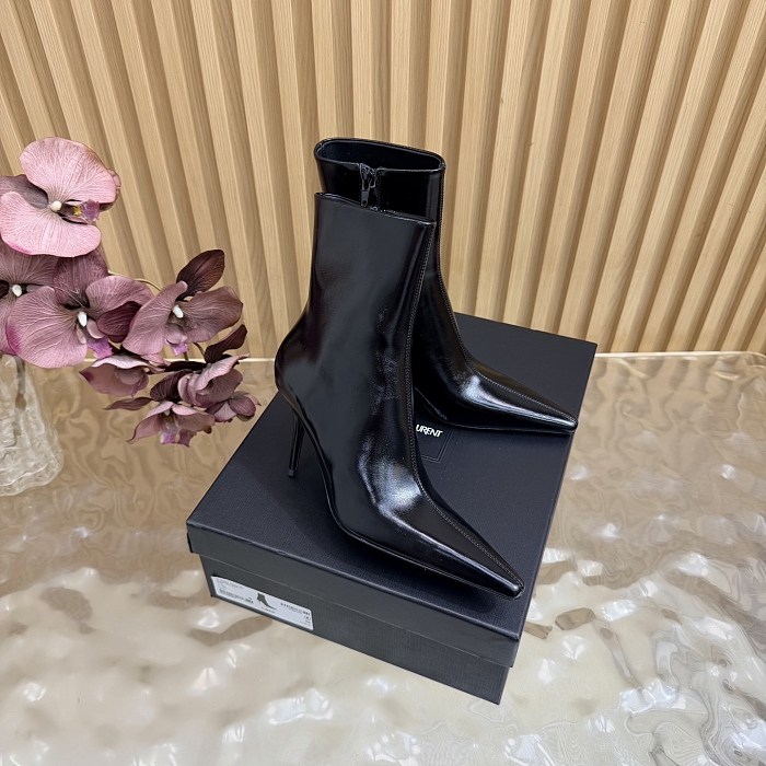 Pointed Toe Stiletto High Heel Ankle Boots