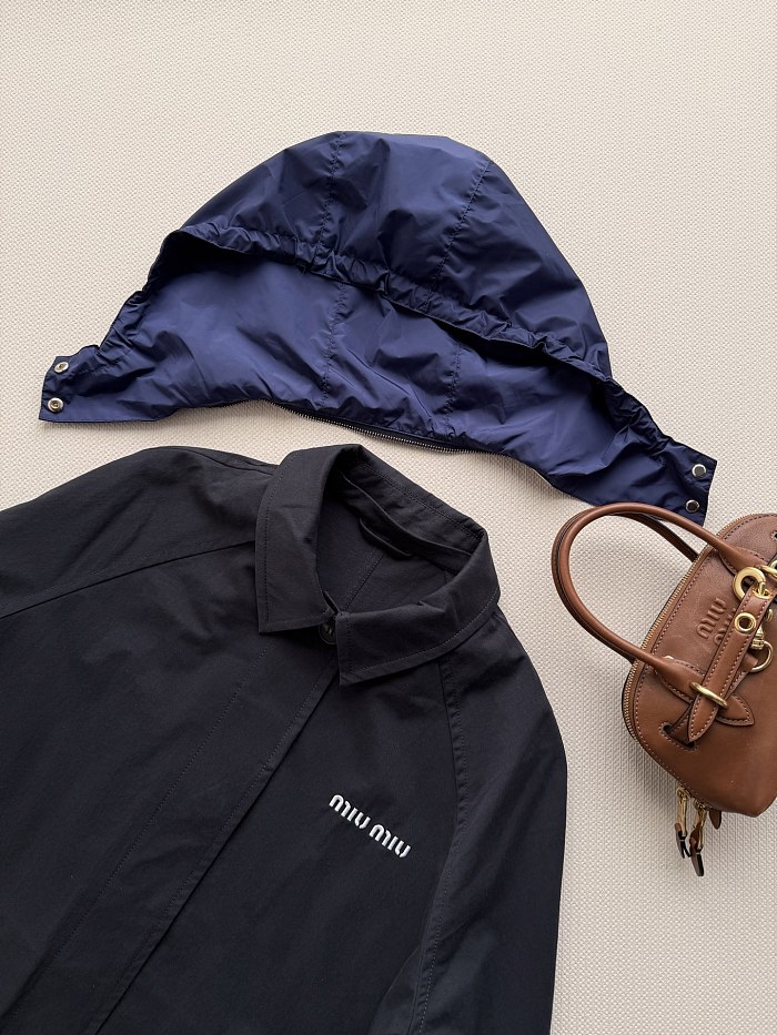 Detachable Contrast Hooded Utility Trench Coat