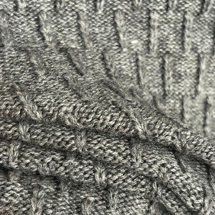 Cozy Zip Up Wool Knit Cardigan With Ribbed Trim