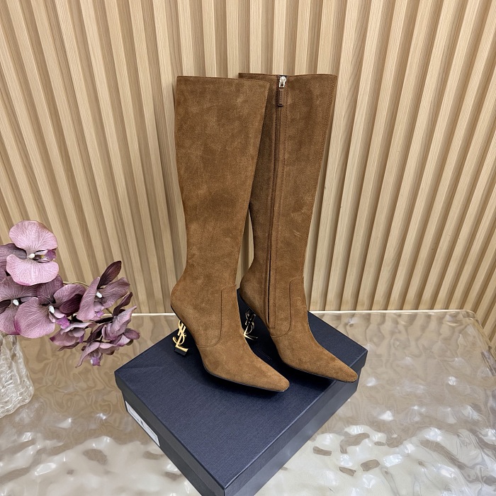 Suede Pointed Toe Stiletto High Heel Knee High Boots