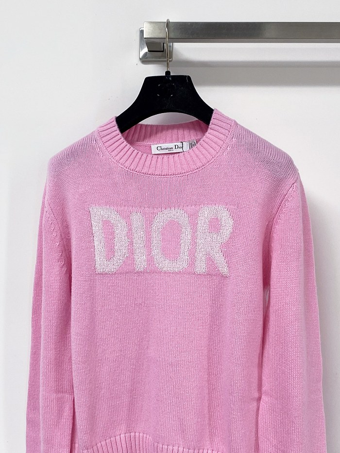Tri Color Long Sleeve Letter Print Slim Fit Knit Top