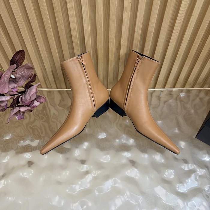 Pointed Toe Side Zip Kitten Heel Ankle Boots