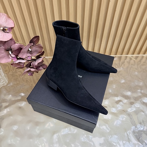 Suede Pointed Toe Side Zip Ankle Boots
