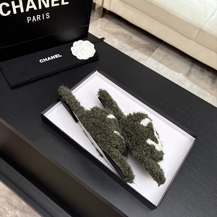Fuzzy Shearling Flat Slides
