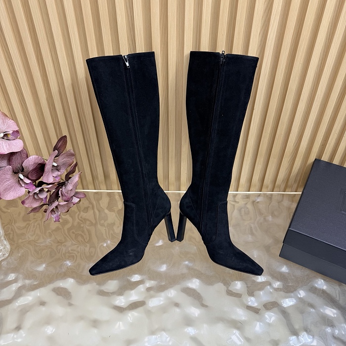 Suede Pointed Toe Stiletto High Heel Knee High Boots