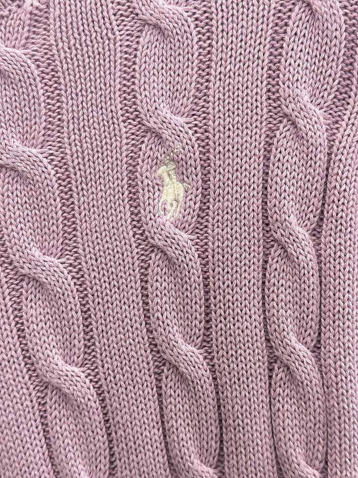 Preppy Cable Knit Crew Neck Cotton Pullover Sweater