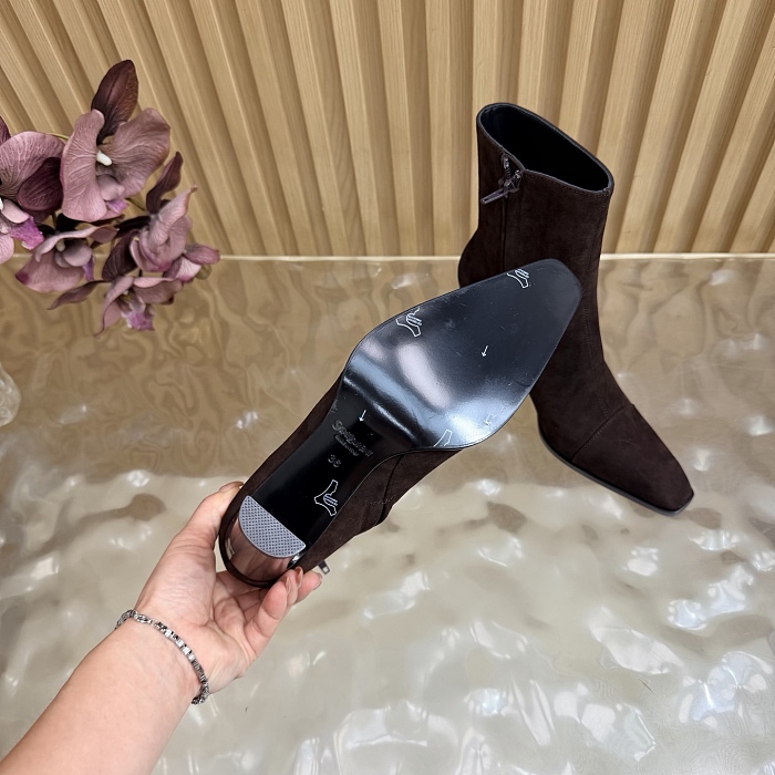 Suede Pointed Toe High Heel Ankle Boots