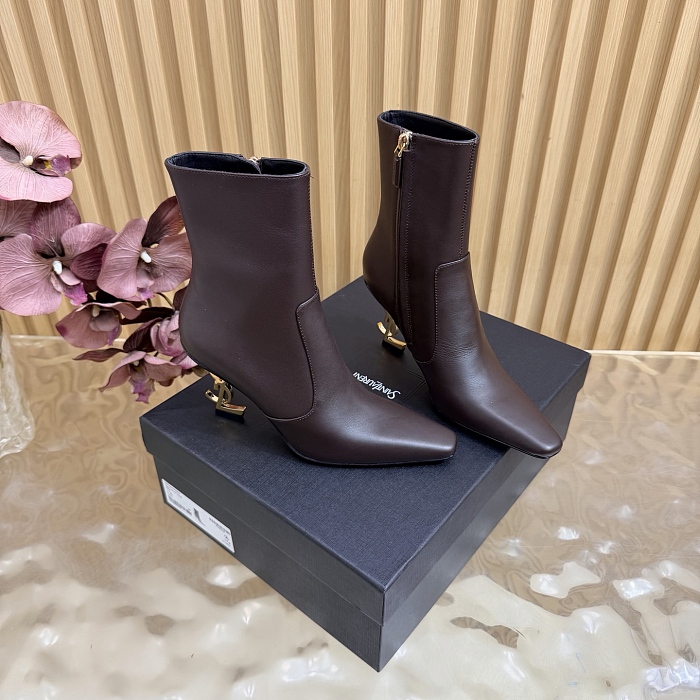 Pointed Toe High Heel Ankle Boots
