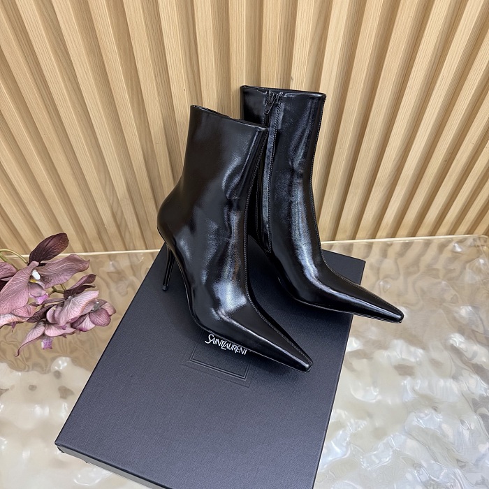 Pointed Toe Stiletto High Heel Ankle Boots