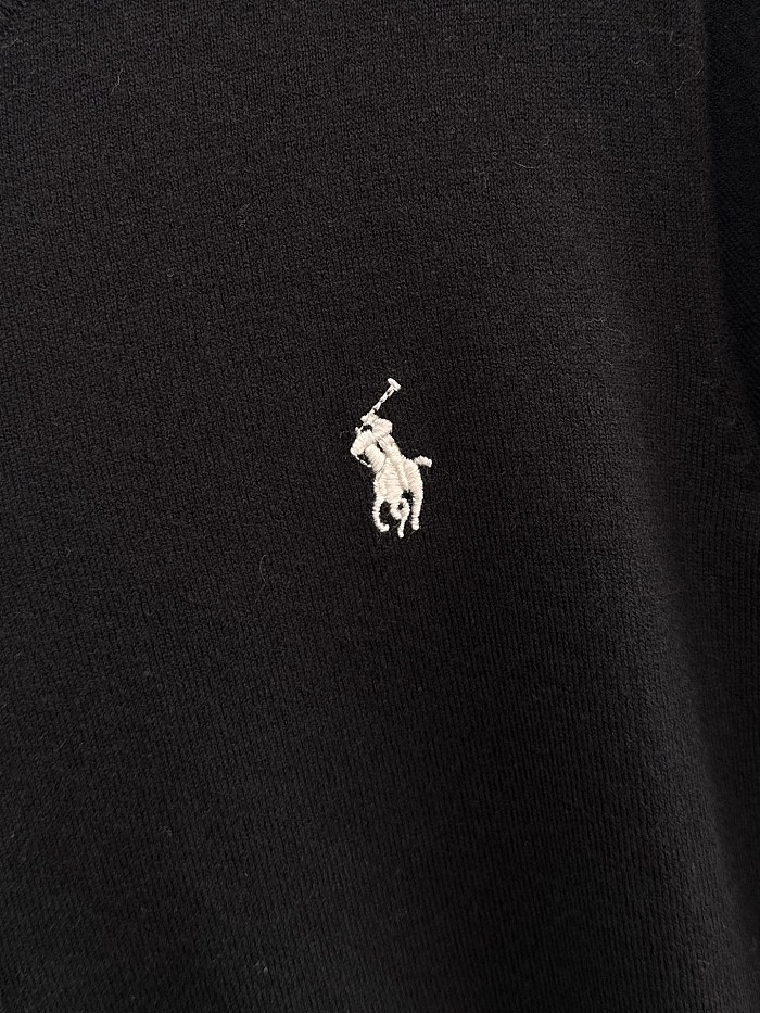 Classic Embroidered Icon Detail Pima Cotton V Neck Cardigan