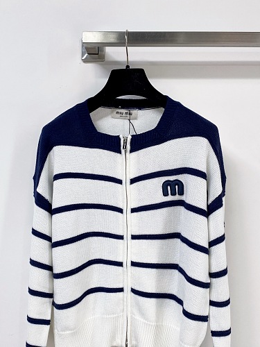 Ribbed Knit Slim Fit Button Up Cardigan With Letter Print