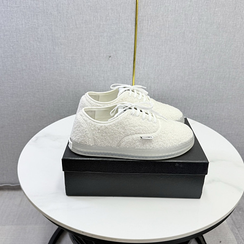 White Furry Lace Up Casual Sneakers