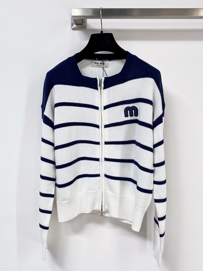 Ribbed Knit Slim Fit Button Up Cardigan With Letter Print