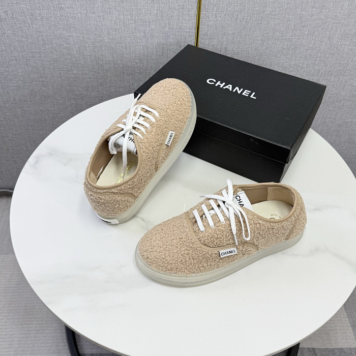 Fuzzy Sherpa Lace Up Casual Sneakers With Transparent TPU Sole