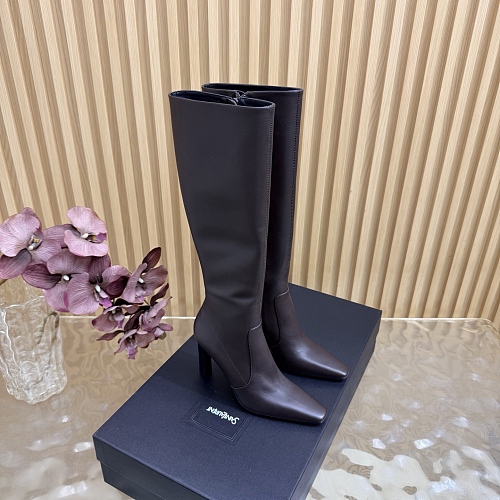 Pointed Toe High Heel Boots With Side Zipper