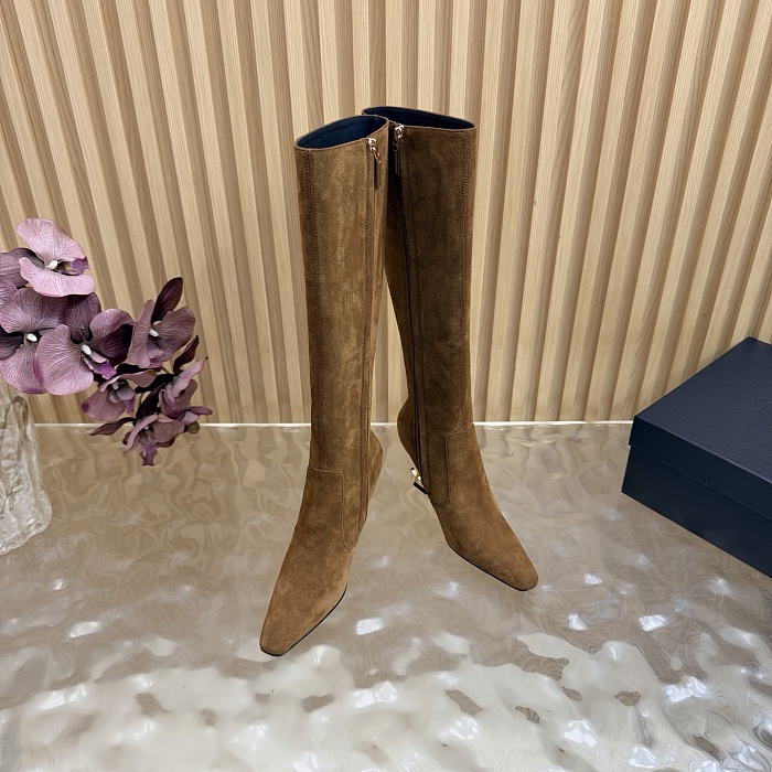 Suede Pointed Toe Stiletto High Heel Knee High Boots