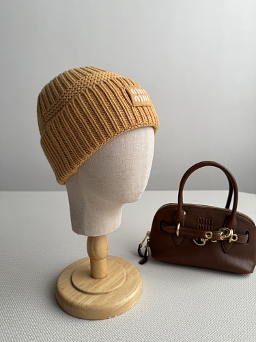 Ribbed Knit Cashmere Roll Back Beanie Hat