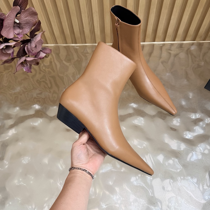Pointed Toe Side Zip Kitten Heel Ankle Boots