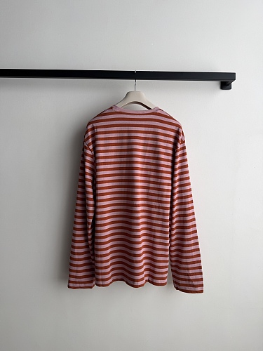 Cozy Striped Drop Shoulder Thickened Cotton Tee