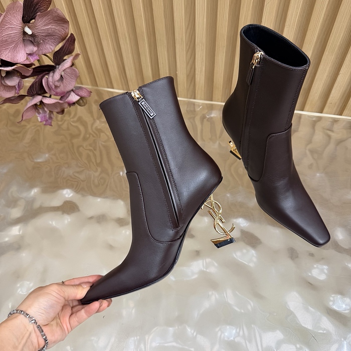 Pointed Toe High Heel Ankle Boots