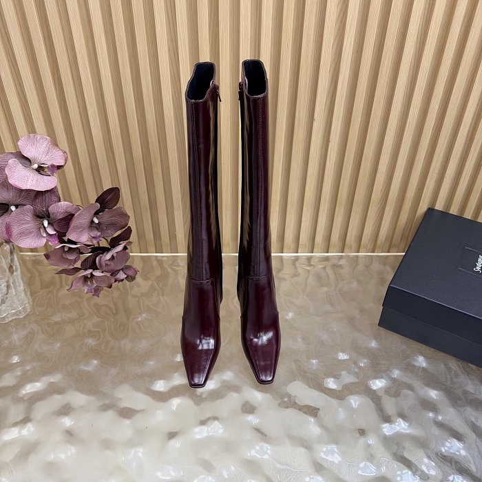 Burgundy Pointed Toe High Heel Boots